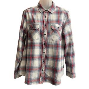 Wind River Women’s Large Button Up Plaid Long Sleeve Shirt 100% Cotton